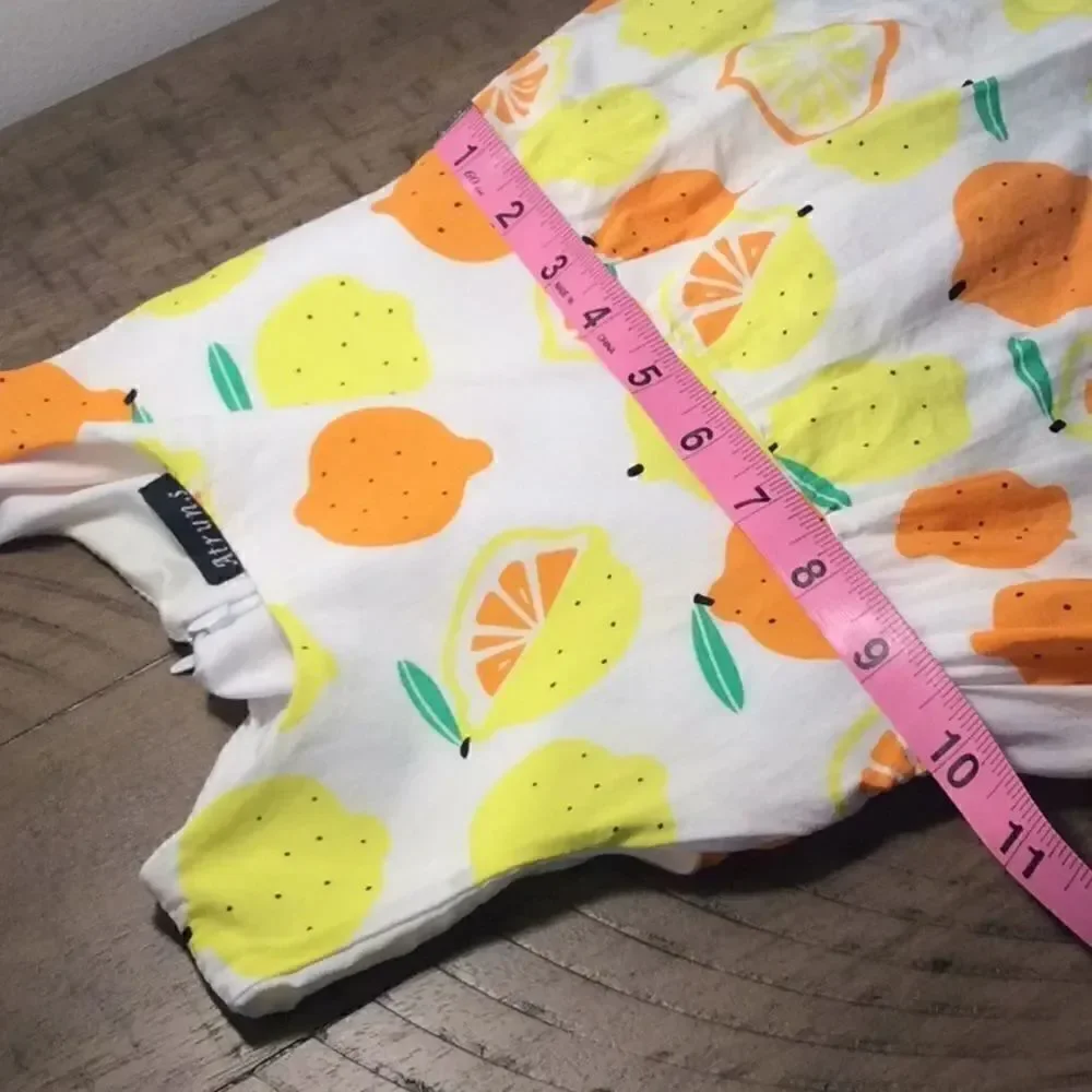 Lemon & Orange cotton dress 2/3T 17” long 10”waist